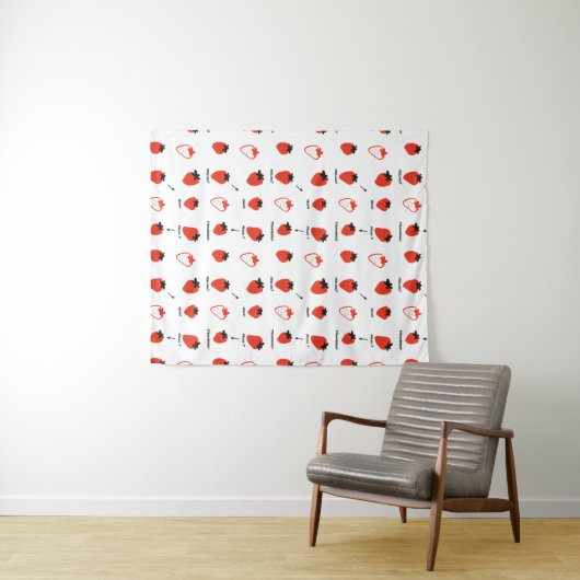 Cute Strawberry Pattern Tapestry Room Decor Wandteppich (Beispiel (Horizontal))