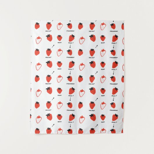 Cute Strawberry Pattern Tapestry Room Decor Wandteppich (Vorderseite)