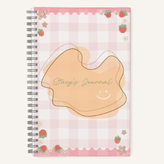 Cute Strawberry Personalized Journal Notizblock