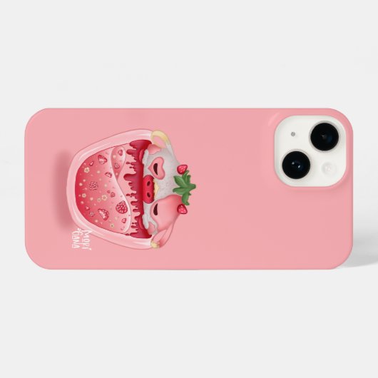 Cute Strawberry Phone Case – Pink Design iPhone Hülle (Rückseite (Horizontal))