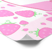 Cute Strawberry pink Kawaii Panda bear Poster (Ecke)