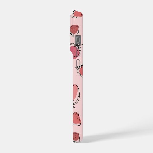 Cute Strawberry Pink Pattern Phone Case iPhone Hülle (Linke Seite)