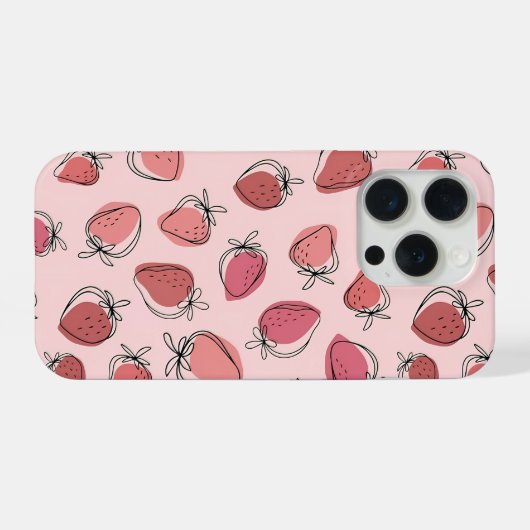 Cute Strawberry Pink Pattern Phone Case iPhone Hülle (Rückseite (Horizontal))