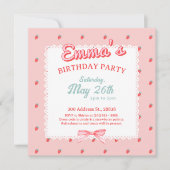 Cute Strawberry Square Invitation Einladung (Vorderseite)