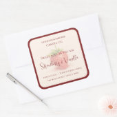 Cute Strawberry - Sweet Valentine Candle Label Quadratischer Aufkleber (Umschlag)