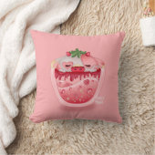 Cute Strawberry Throw Pillow – Kawaii Design Kissen (Decke)