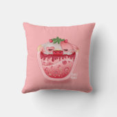 Cute Strawberry Throw Pillow – Kawaii Design Kissen (Rückseite)
