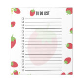 Cute Strawberry To-Do List Notepad Notizblock (Vorderseite)