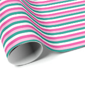 Cute Striped Pattern Pink Green White Seamless Geschenkpapier (Rolleneckpunkt)