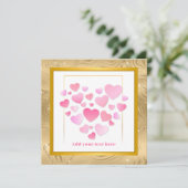 Cute Style Pink Hearts Romantic Valentine's Day Karte (Stehend Vorderseite)