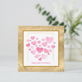 Cute Style Pink Hearts Romantic Valentine's Day Karte (Stehend Vorderseite)