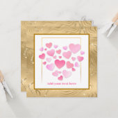 Cute Style Pink Hearts Romantic Valentine's Day Karte (Vorderseite/Rückseite Beispiel)