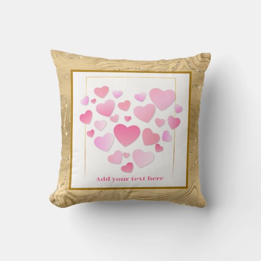 Cute Style Pink Hearts Romantic Valentine's Day Kissen (Vorderseite)