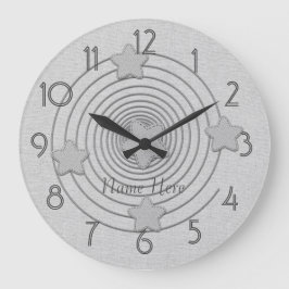 Cute Style Star Add Name Wall Clock Große Wanduhr