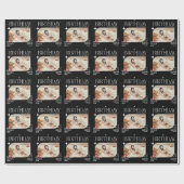 Cute & Stylish Custom Photo Birthday Gift Wrap Geschenkpapier (Flach)