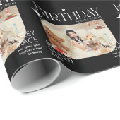 Cute & Stylish Custom Photo Birthday Gift Wrap Geschenkpapier (Rolleneckpunkt)