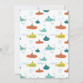 Cute Submarine Deep Sea Kids Birthday Party Einladung (Rückseite)