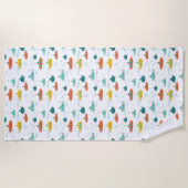 Cute Submarine Nautical Deep Sea Fish Kids Strandtuch (Vorderseite)