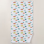 Cute Submarine Nautical Deep Sea Fish Kids Strandtuch (Vorderseite)
