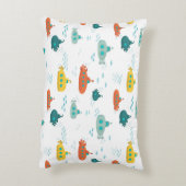 Cute Submarine Nautical Deep Sea Fish Pattern Dekokissen (Rückseite(Vertikal))