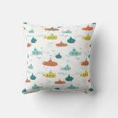 Cute Submarine Nautical Deep Sea Fish Pattern Kissen (Rückseite)