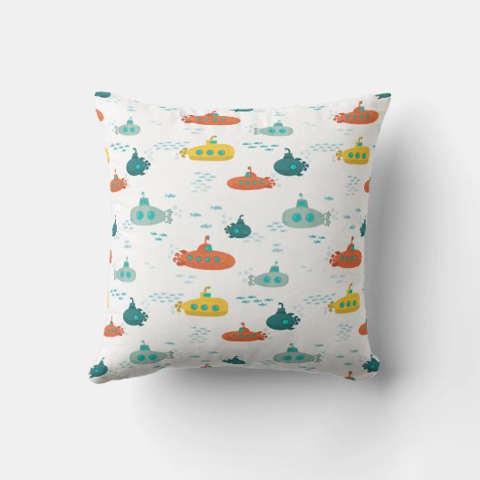Cute Submarine Nautical Deep Sea Fish Pattern Kissen (Rückseite)