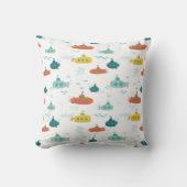 Cute Submarine Nautical Deep Sea Fish Pattern Kissen (Vorderseite)