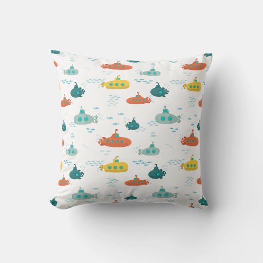Cute Submarine Nautical Deep Sea Fish Pattern Kissen (Vorderseite)