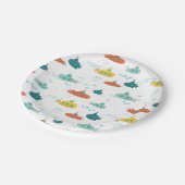 Cute Submarine Nautical Sea Fish Kids Birthday Pappteller (Schrägansicht)