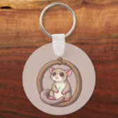 Cute Sugar Glider Ornament Art Schlüsselanhänger (Rückseite)