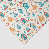 Cute Summer Beach Ocean Pattern Tissue Paper Seidenpapier (Ausschnitt)