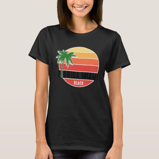 Cute Summer Beach Vacation Tees  Florida Miami Bea (Vorderseite)