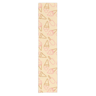 Cute summer food with outline ice cream contours kurzer tischläufer