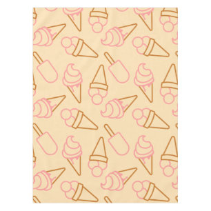 Cute summer food with outline ice cream contours tischdecke