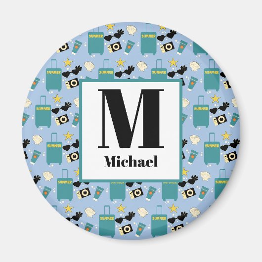 Cute Summer Vacation Elements Magnet (Vorne)