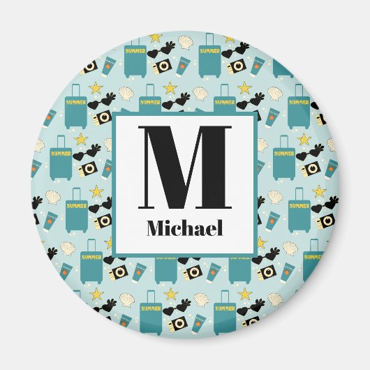 Cute Summer Vacation Elements Magnet (Vorne)