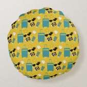 Cute Summer Vacation Elements Round Pillow Rundes Kissen (Rückseite)