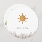 Cute Sun Mountains Baby Announcement Card Einladung (Vorne/Hinten)