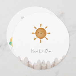 Cute Sun Mountains Baby Announcement Card Einladung
