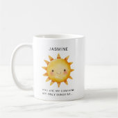 Cute Sun Watercolor "You Are My Sunshine" Text  Kaffeetasse (Links)