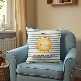 Cute Sun Watercolor "You Are My Sunshine" Text  Kissen