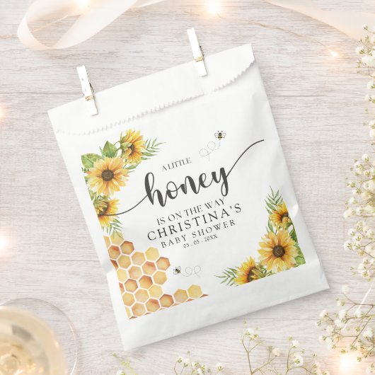 Cute Sunflower Bee Baby Shower Geschenktütchen (Ausgeschnitten)