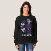 Cute Sunflower Purple Ribbon Epilepsy Awareness Sweatshirt (Vorne ganz)