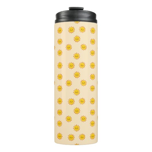 Cute Suns Pattern – Whimsical Sunny Sky Design Thermosbecher (Vorderseite)
