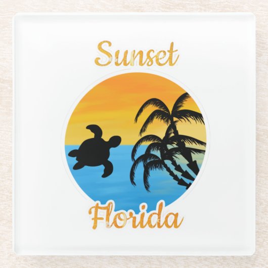 Cute Sunset in Florida    Glasuntersetzer (Vorderseite)