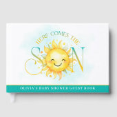 Cute Sunshine Here Comes the Son Baby Shower Gästebuch (Vorderseite)