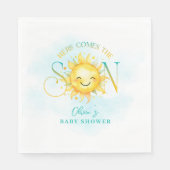 Cute Sunshine Here Comes the Son Baby Shower Serviette (Vorderseite)