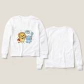 Cute Superhero Lion and Elephant Friends Cartoon (Design Vorderseite & Rückseite)