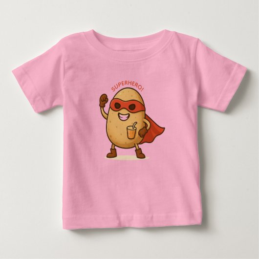 Cute Superhero Potato Cartoon Graphic Baby  Baby T-shirt (Vorderseite)
