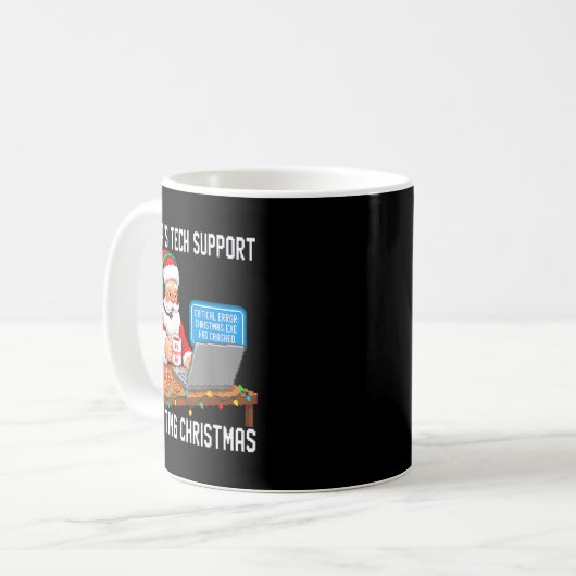 Cute Support Tech Santa's Rebooting Kaffeetasse (Vorderseite Links)